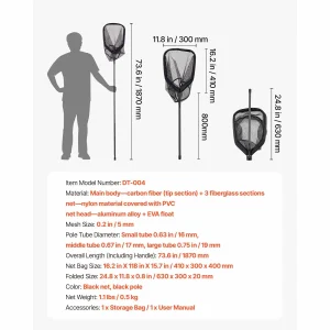 SucceBuy Fishing Net with Telescopic Handle