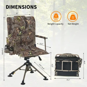 360° Swivel Hunting Chair, supports 330lbs