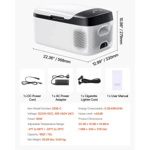 SucceBuy 15L - 55L  Cooler DC 110-240V