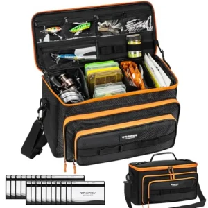 Fishing Tackle Bag with 20PCS Clear Bait Bags , Waterproof